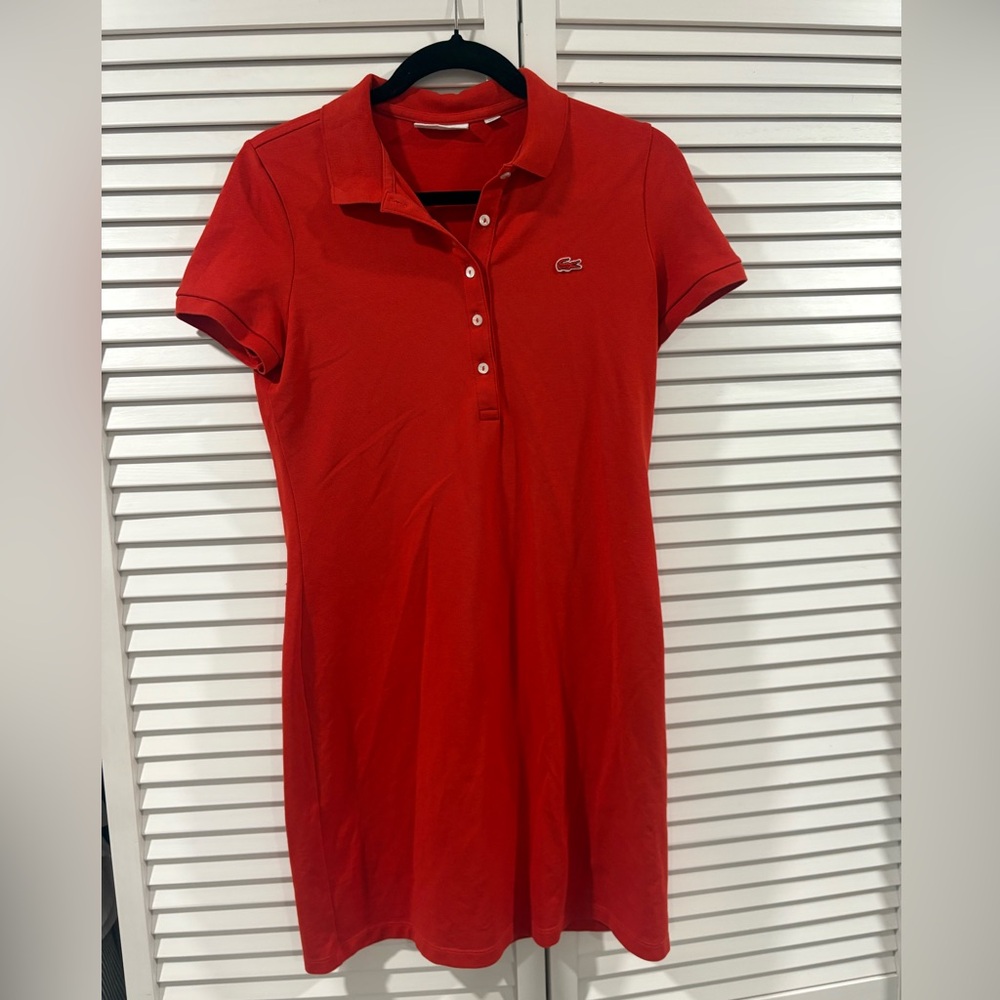 Lacoste Red Slim Fit Polo Dress